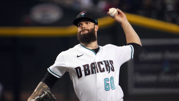 Jul 7, 2022; Phoenix, Arizona, USA; Arizona Diamondbacks starting pitcher Dallas Keuchel (60) pitches against the Colorado Rockies during the first inning at Chase Field. Mandatory Credit: Joe Camporeale-USA TODAY Sports